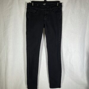 Ann Taylor Loft Outlet Jeans 0 Straight Black Denim Modern Skinny Women